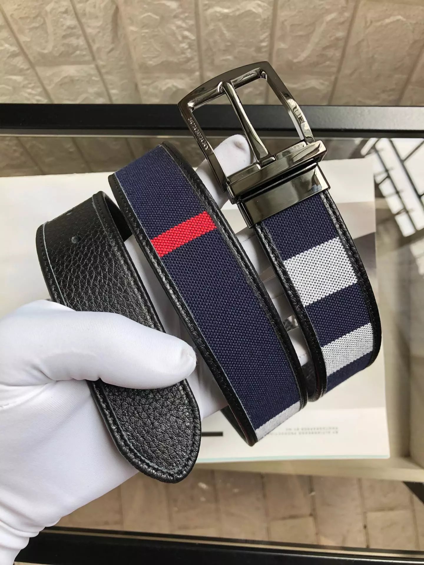 Burberry King Print Leather Belt Black - 7