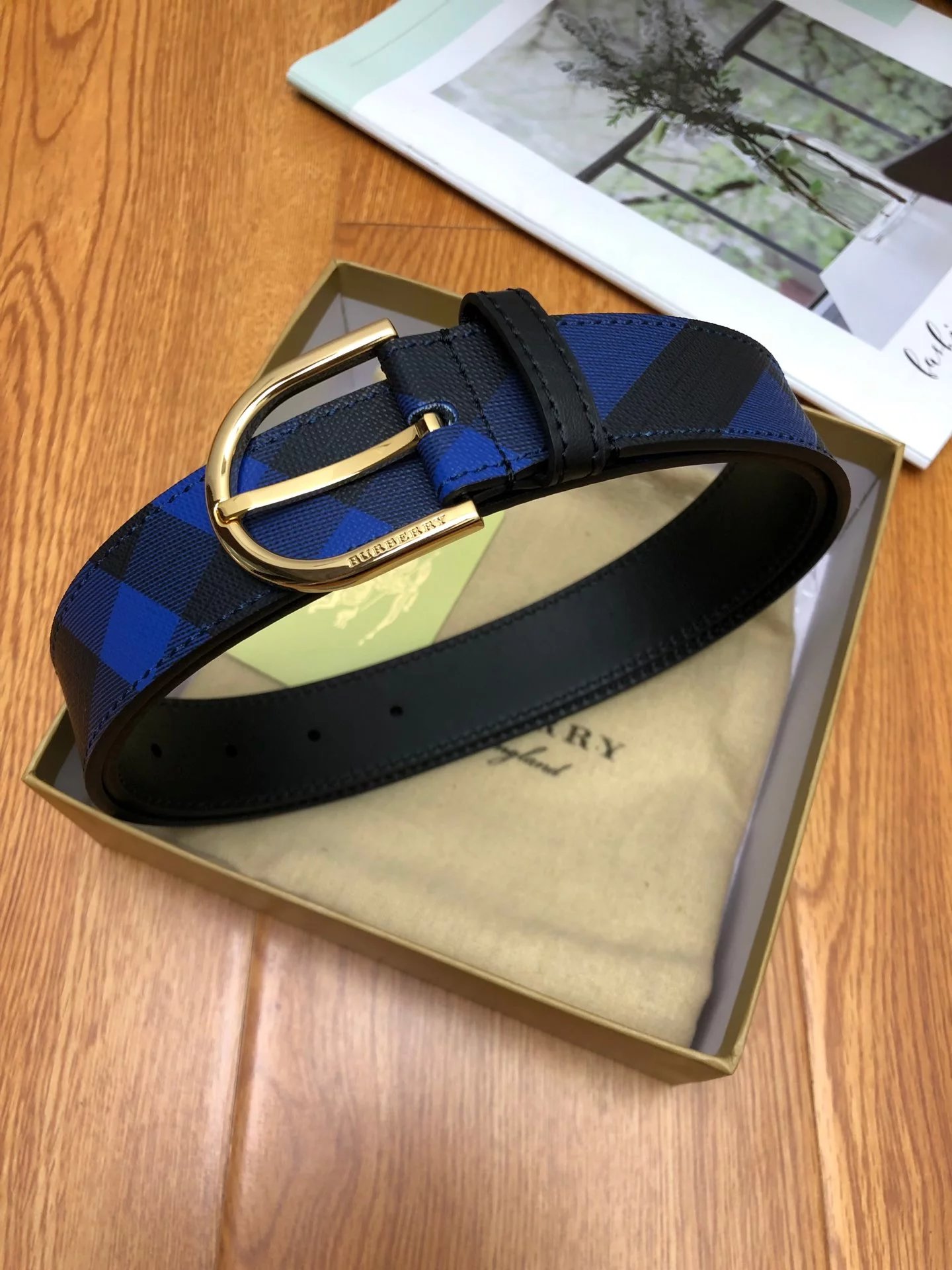 Burberry King Print Leather Belt Black - 13
