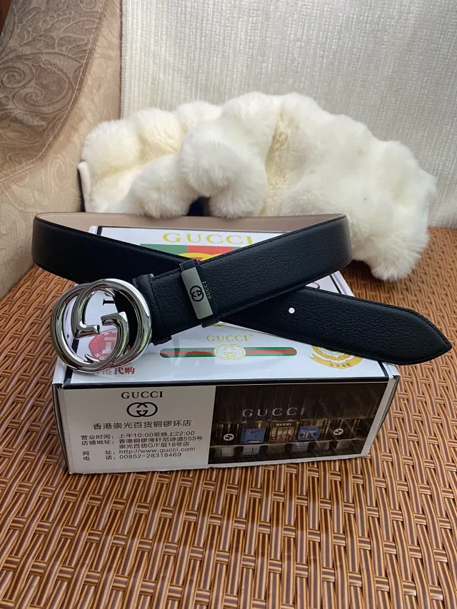Gucci Belts Interlocking G Buckle Leather Belt product detail image 13