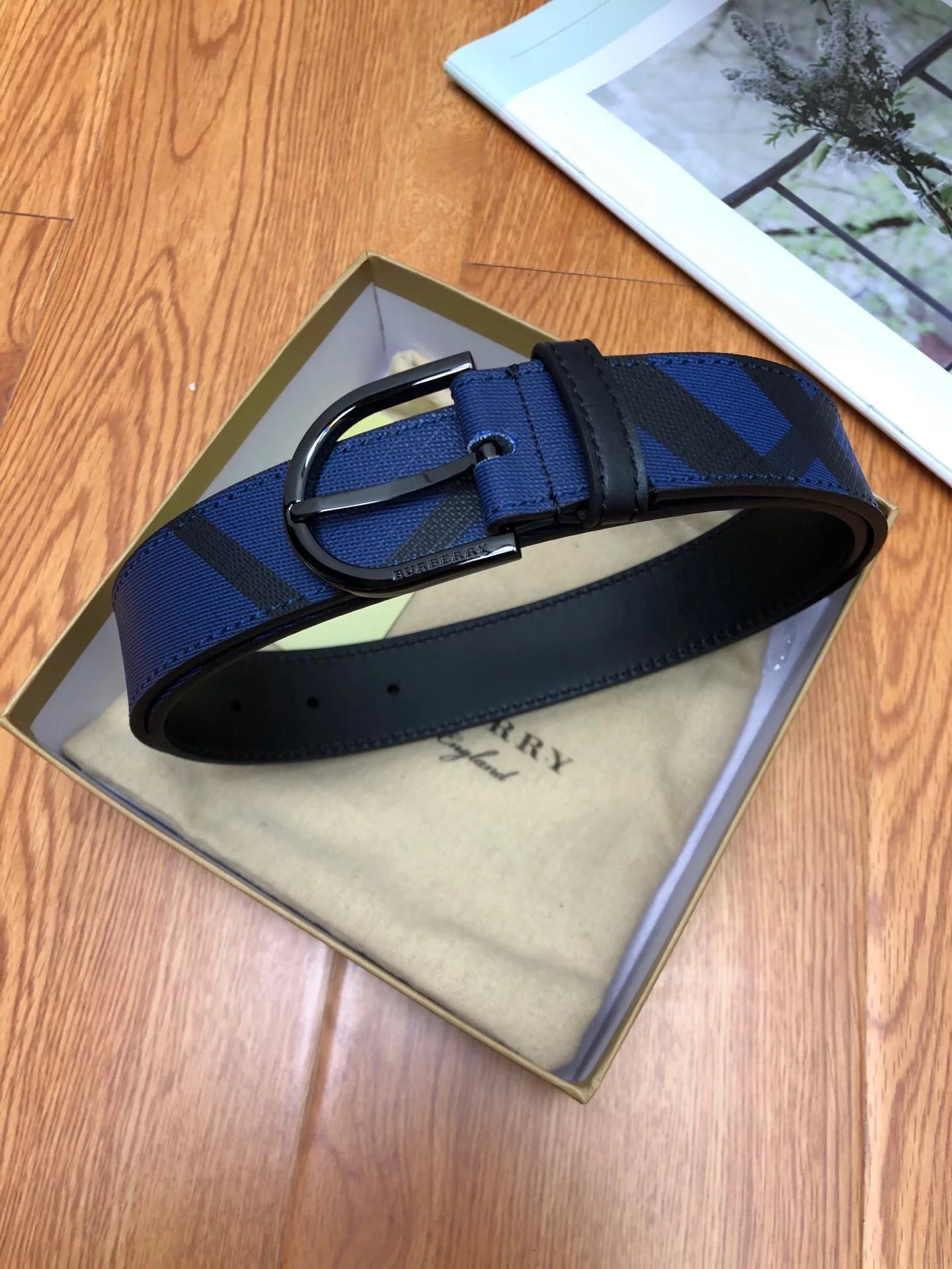 Burberry King Print Leather Belt Black - 15