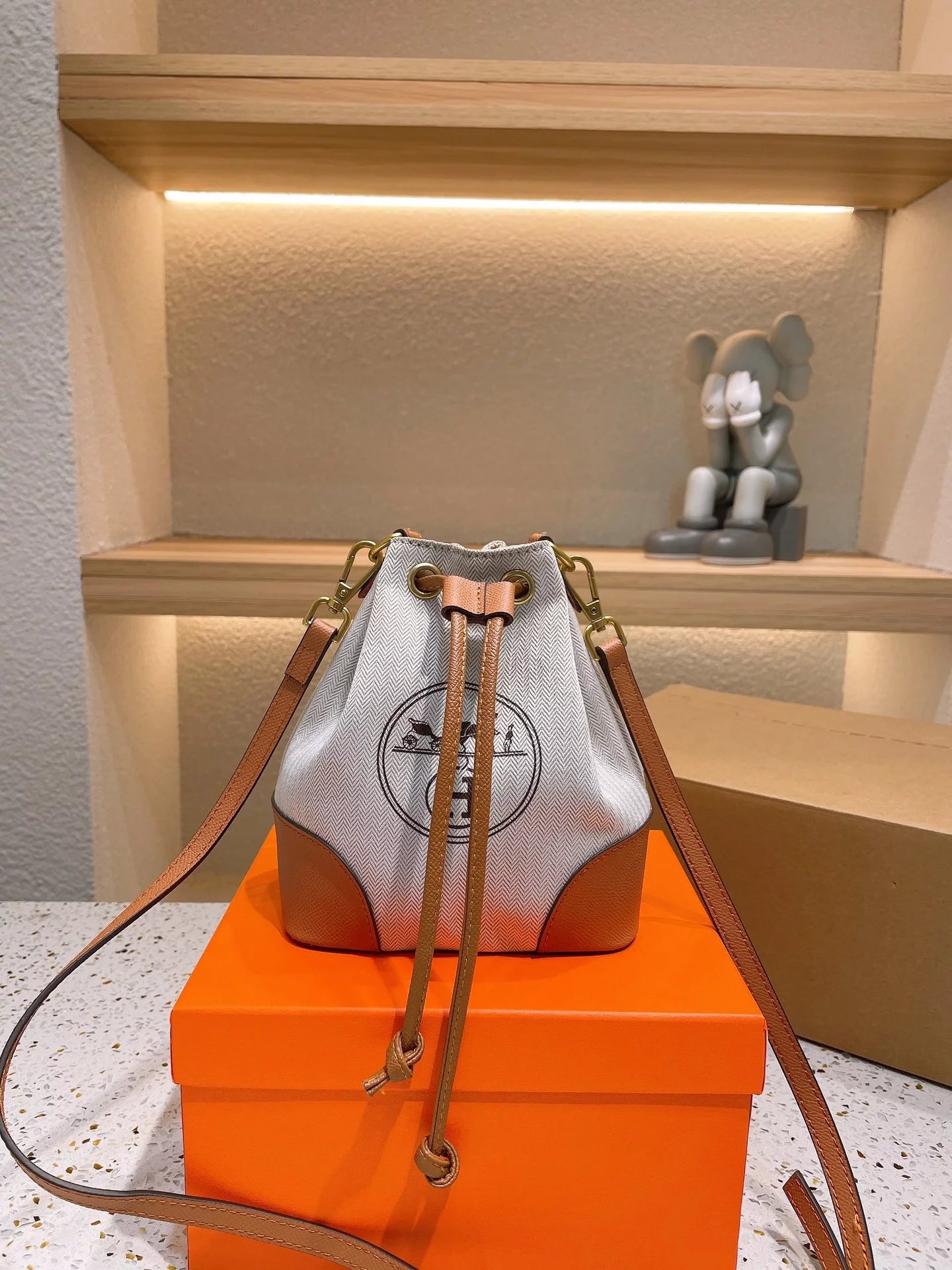 Hermès Picotin Lock Mini Brown Togo Leather Bucket Bag with Pink Rodeo Charm and Silk Scarf Handbags - 2