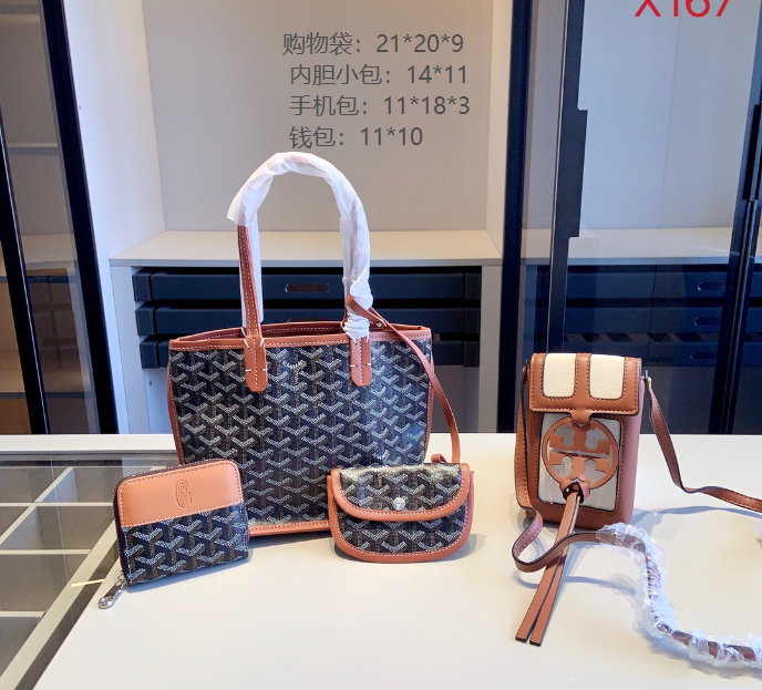 Goyard Saint Louis Tote Blue Monogram Handbag Set Tote Bag - 14