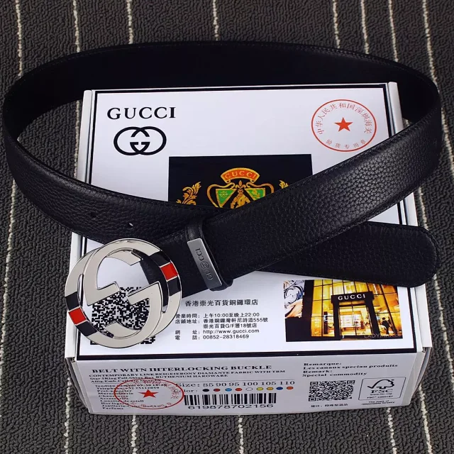 Gucci Belts Interlocking G Buckle Leather Belt product detail image 3