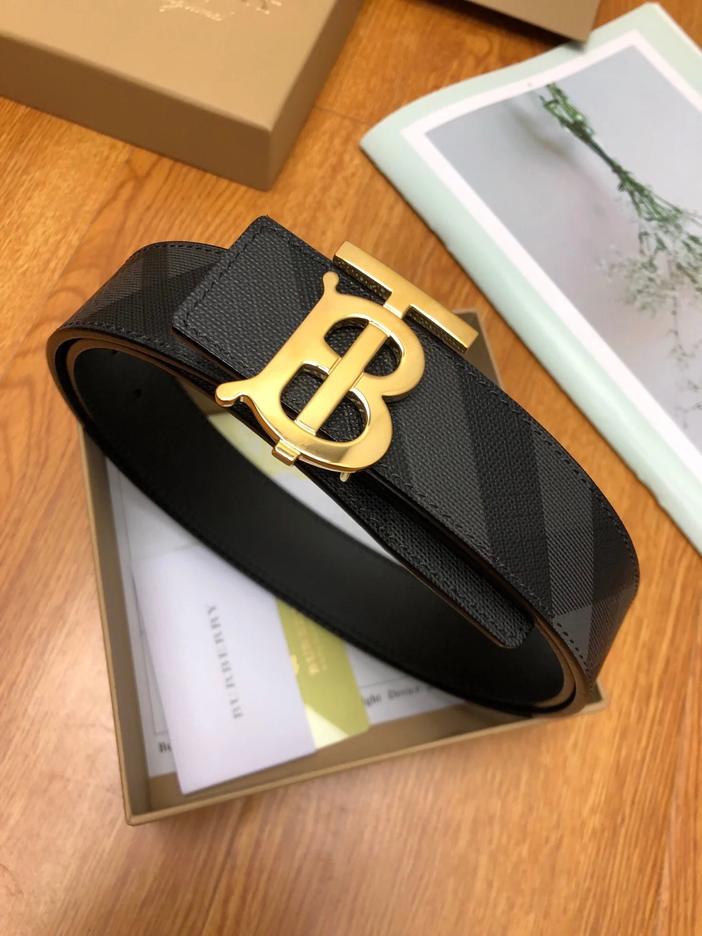 Burberry King Print Leather Belt Black - 6