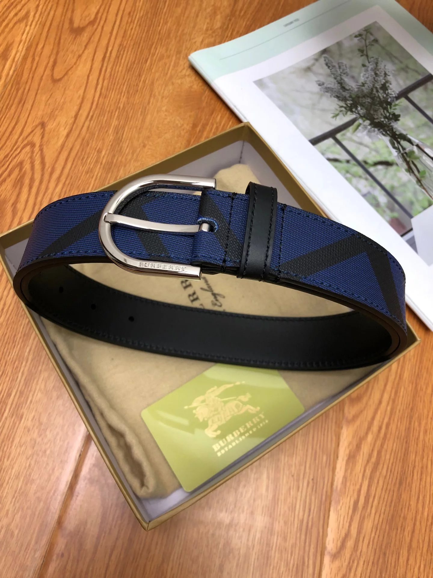 Burberry King Print Leather Belt Black - 14