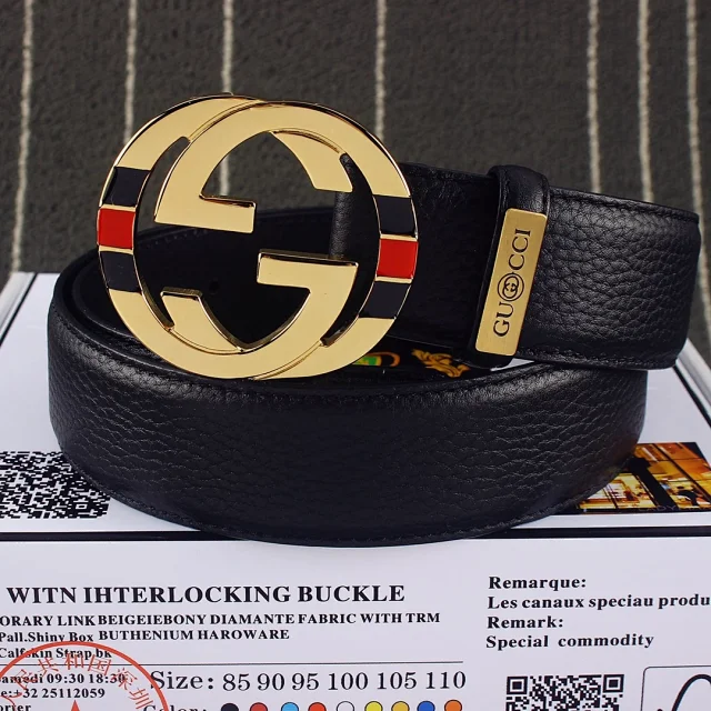 Gucci Belts Interlocking G Buckle Leather Belt product detail image 4