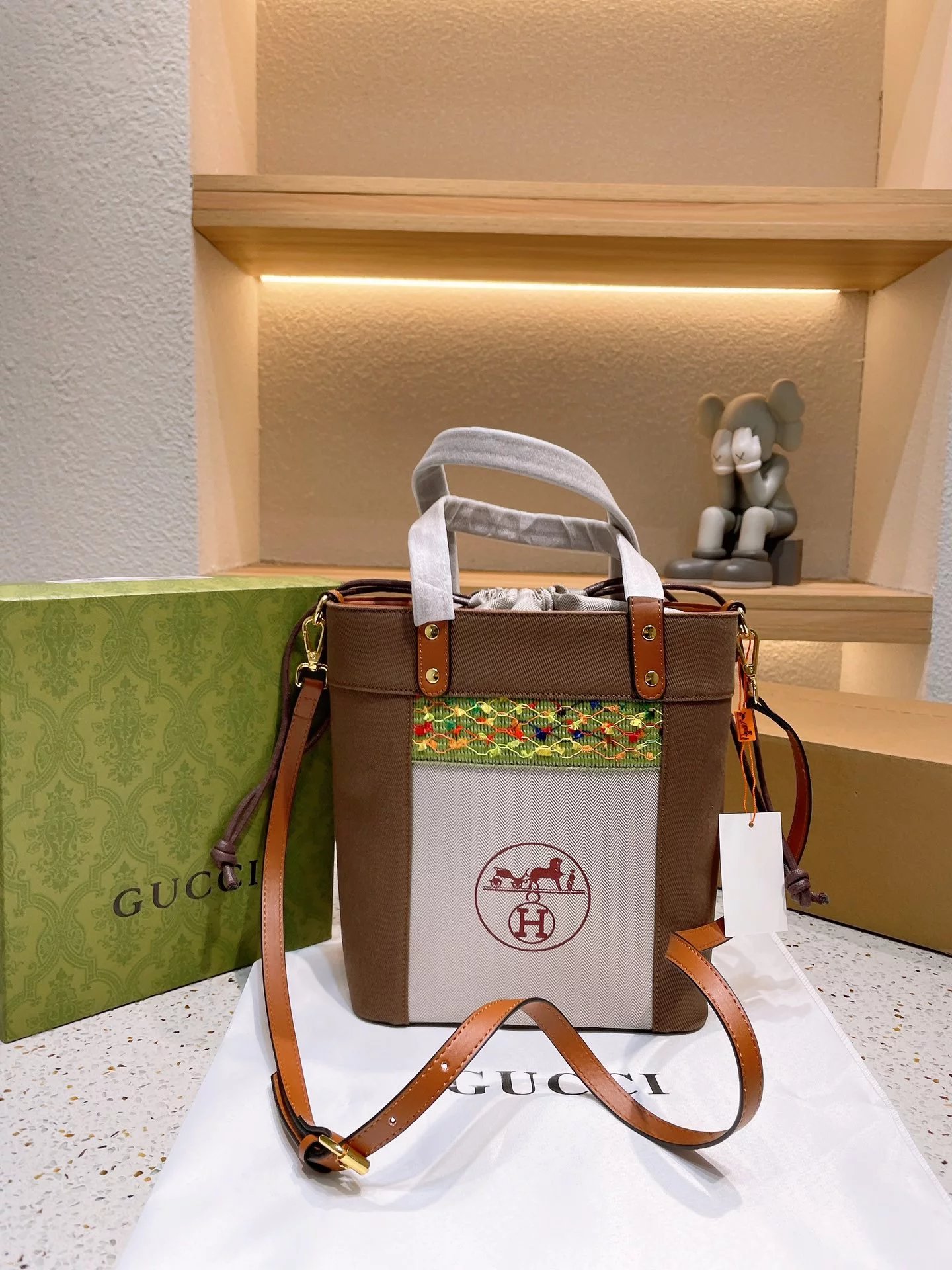 Hermès Picotin Lock Mini Brown Togo Leather Bucket Bag with Pink Rodeo Charm and Silk Scarf Handbags - 3