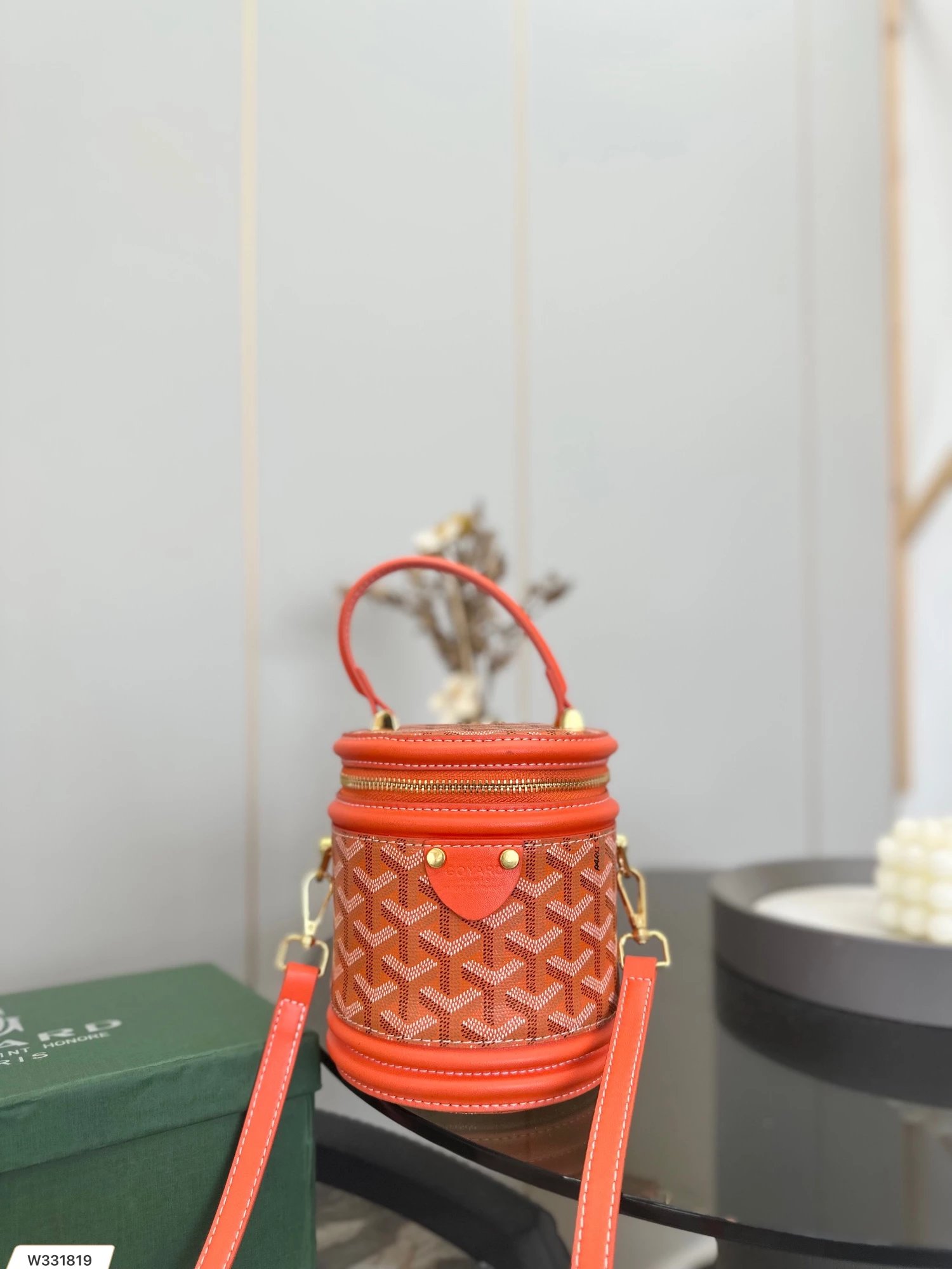 Goyard Saint-Louis Mini Bucket Bag Black and Gray Monogram Canvas Handbag - 10