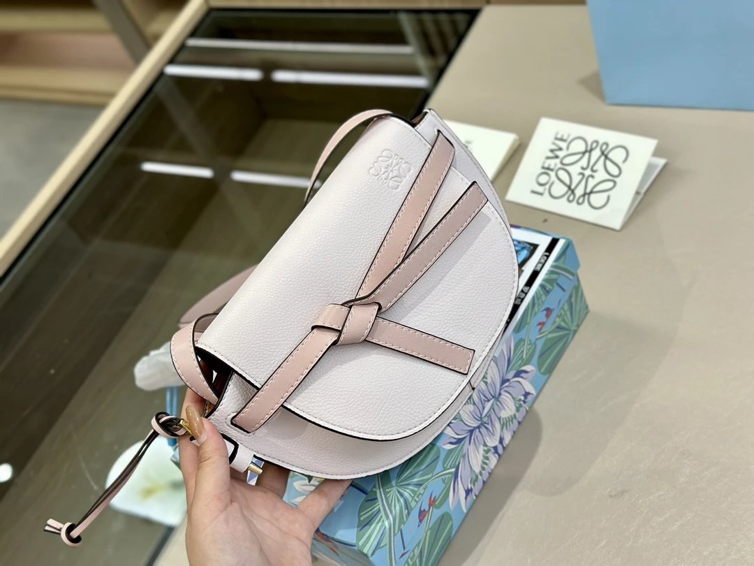 Loewe Puzzle Mini Saddle Bag Mint Green and Beige Leather Crossbody Bag - 4
