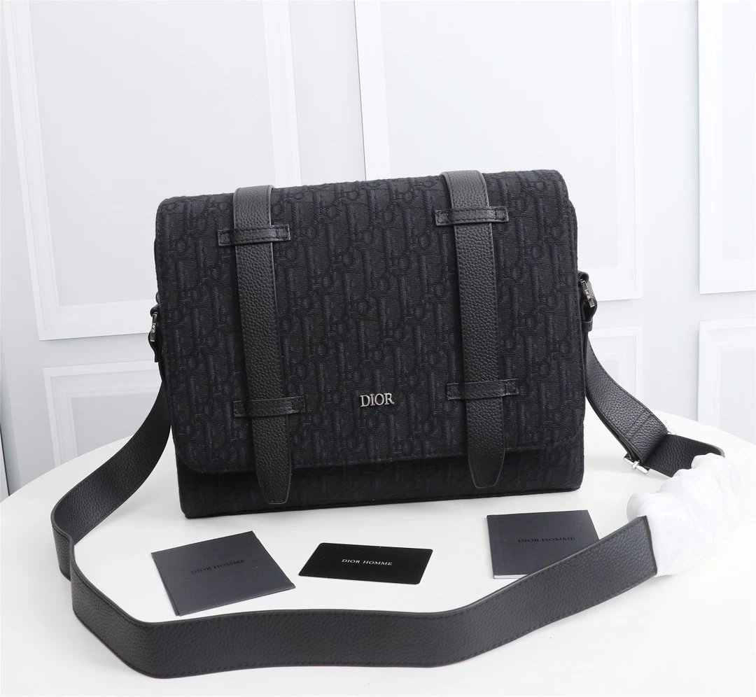Dior Homme Oblique Monogram Black Messenger Bag Crossbody Bags
