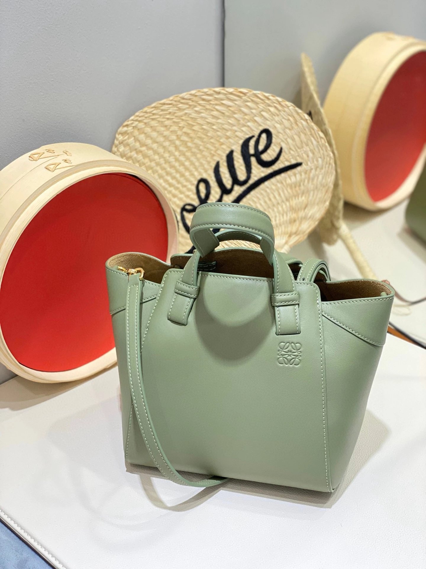 Loewe Puzzle Tote Bag Olive Green Handbag - 6