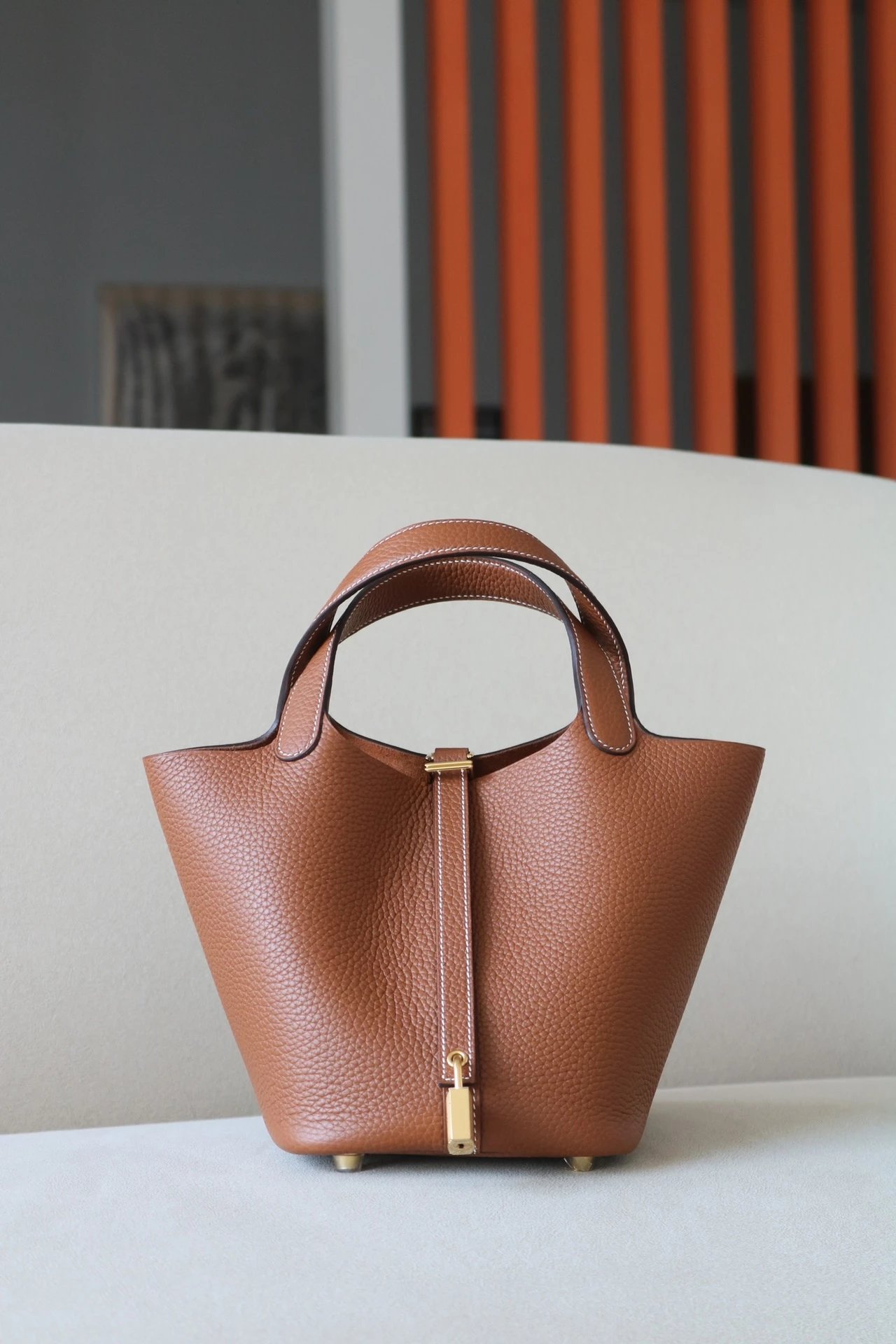Hermès Picotin Lock 18 Navy Blue Togo Leather Bucket Bag Handbags - 11