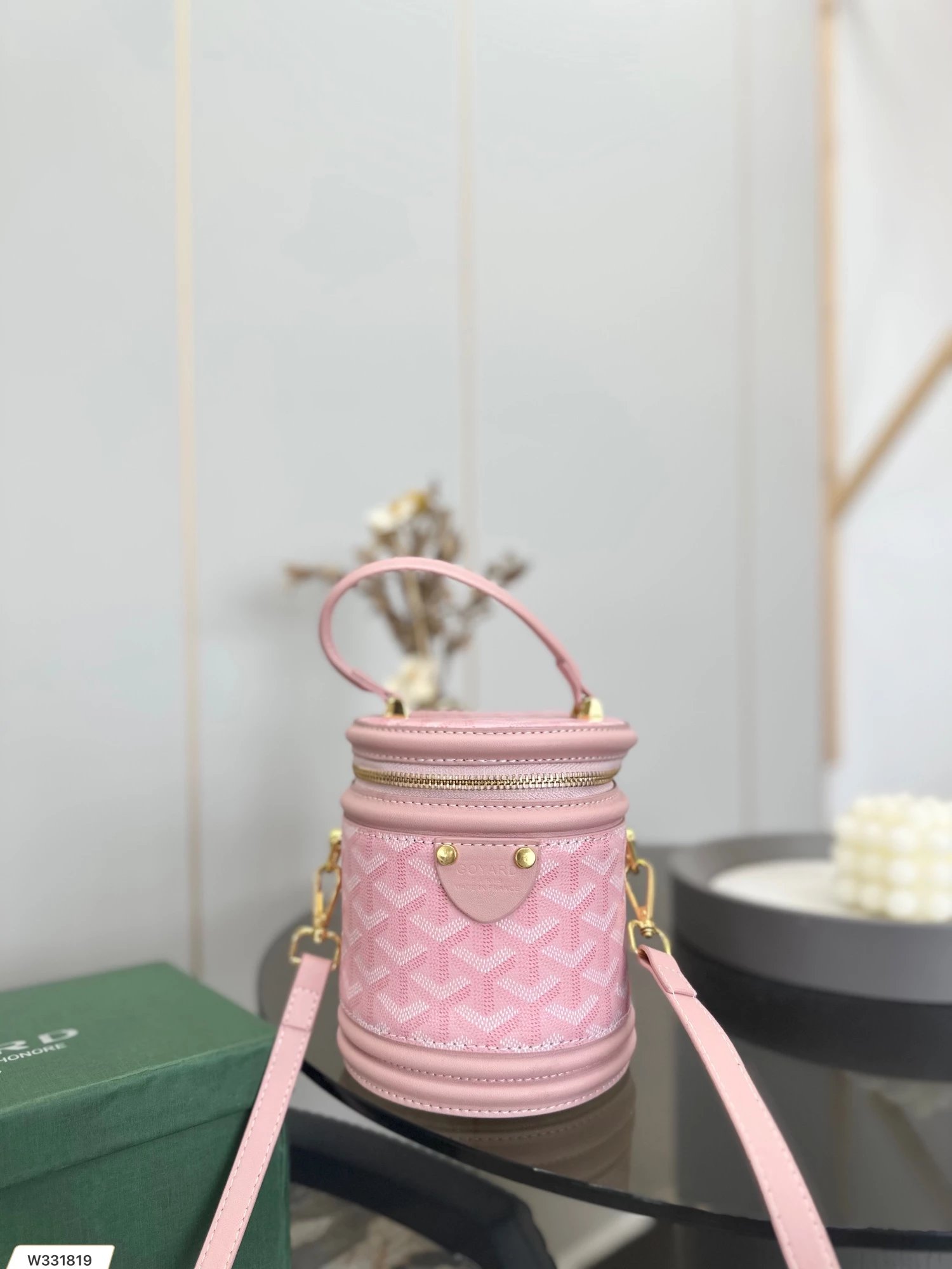 Goyard Saint-Louis Mini Bucket Bag Black and Gray Monogram Canvas Handbag - 2