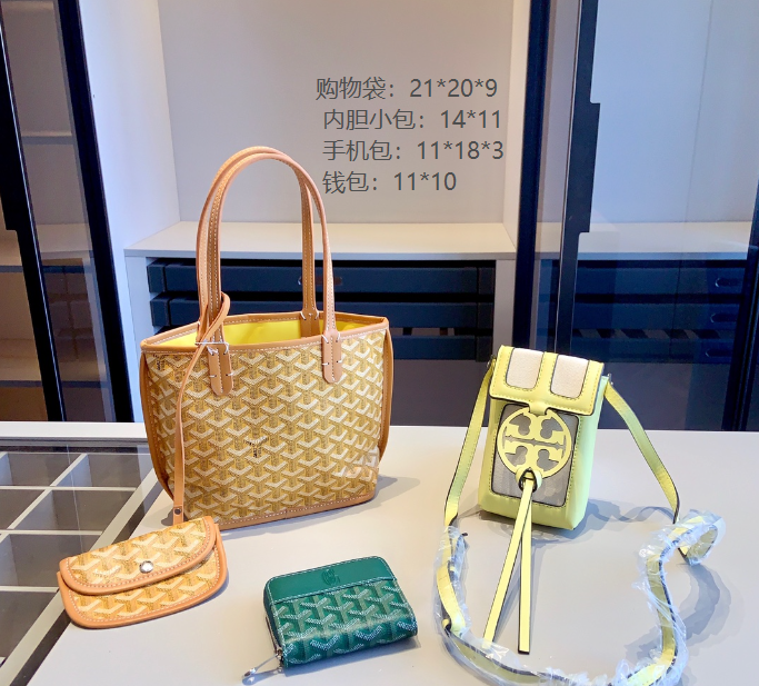 Goyard Saint Louis Tote Blue Monogram Handbag Set Tote Bag - 12