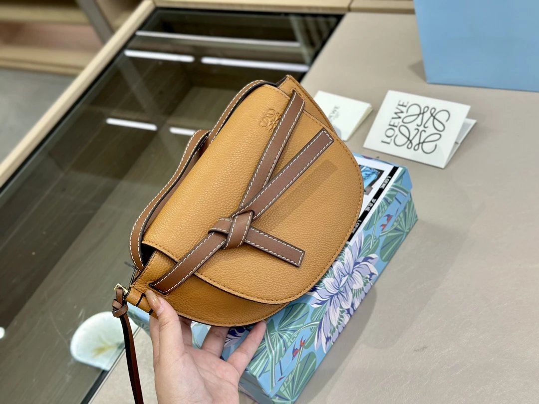 Loewe Puzzle Mini Saddle Bag Mint Green and Beige Leather Crossbody Bag - 6