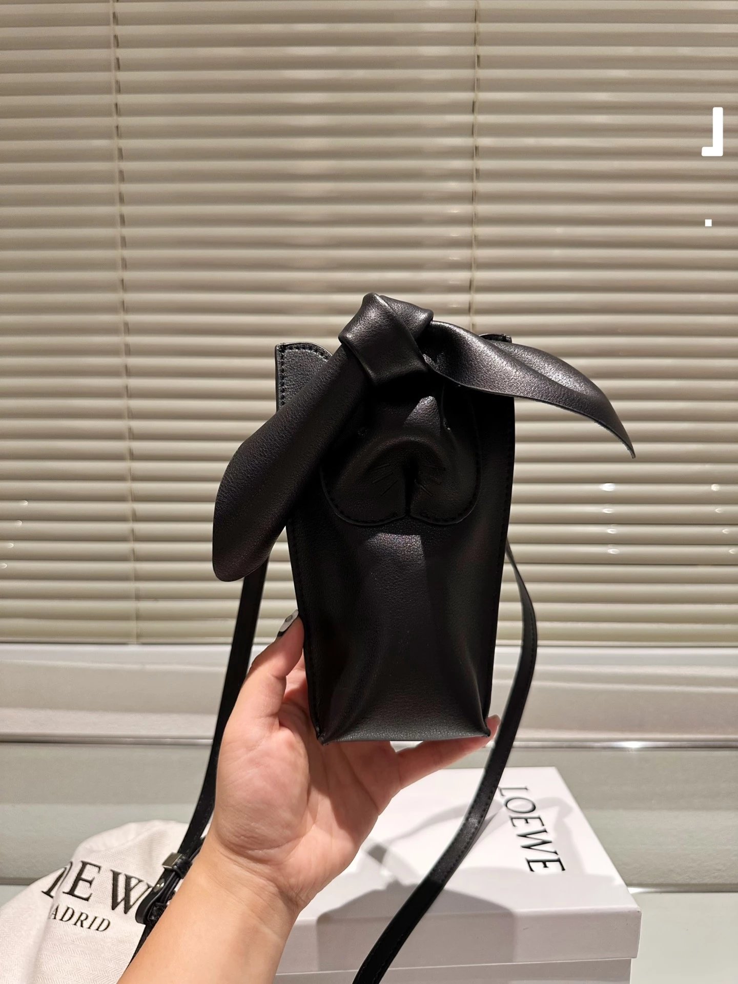 Loewe Bunny Bag Black Leather Crossbody Bag