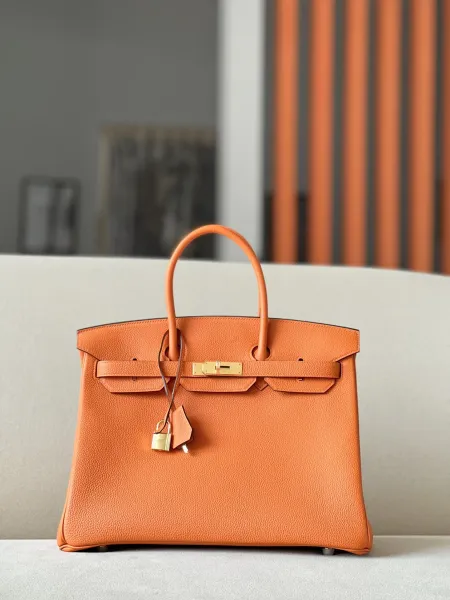 Hermès Birkin 30cm Chocolate Togo Leather Handbag with Palladium Hardware - 2