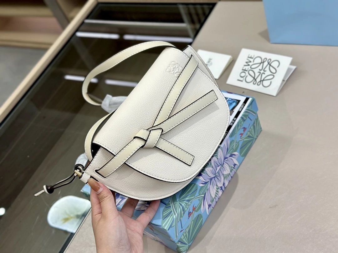 Loewe Puzzle Mini Saddle Bag Mint Green and Beige Leather Crossbody Bag - 5