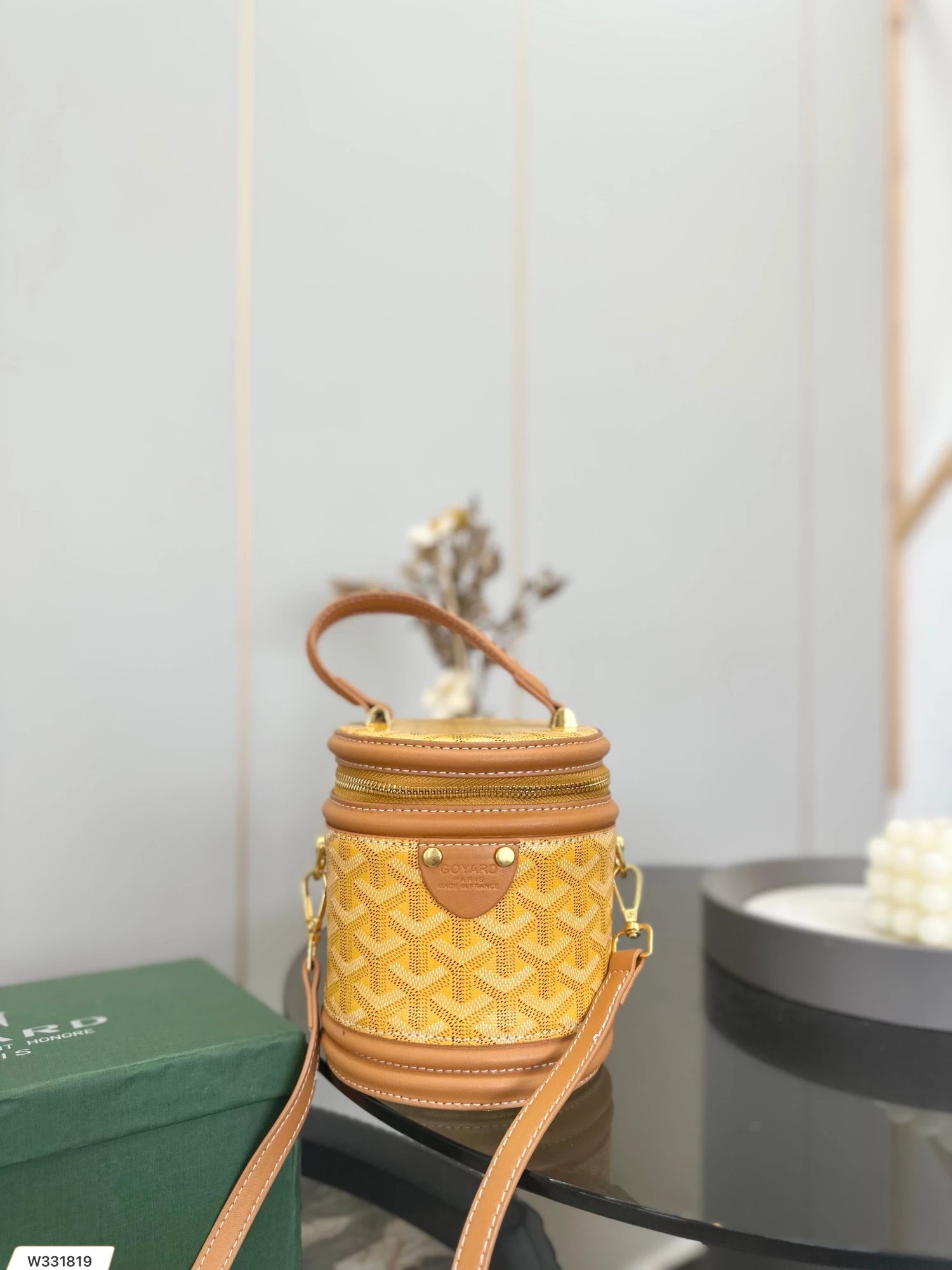 Goyard Saint-Louis Mini Bucket Bag Black and Gray Monogram Canvas Handbag - 9