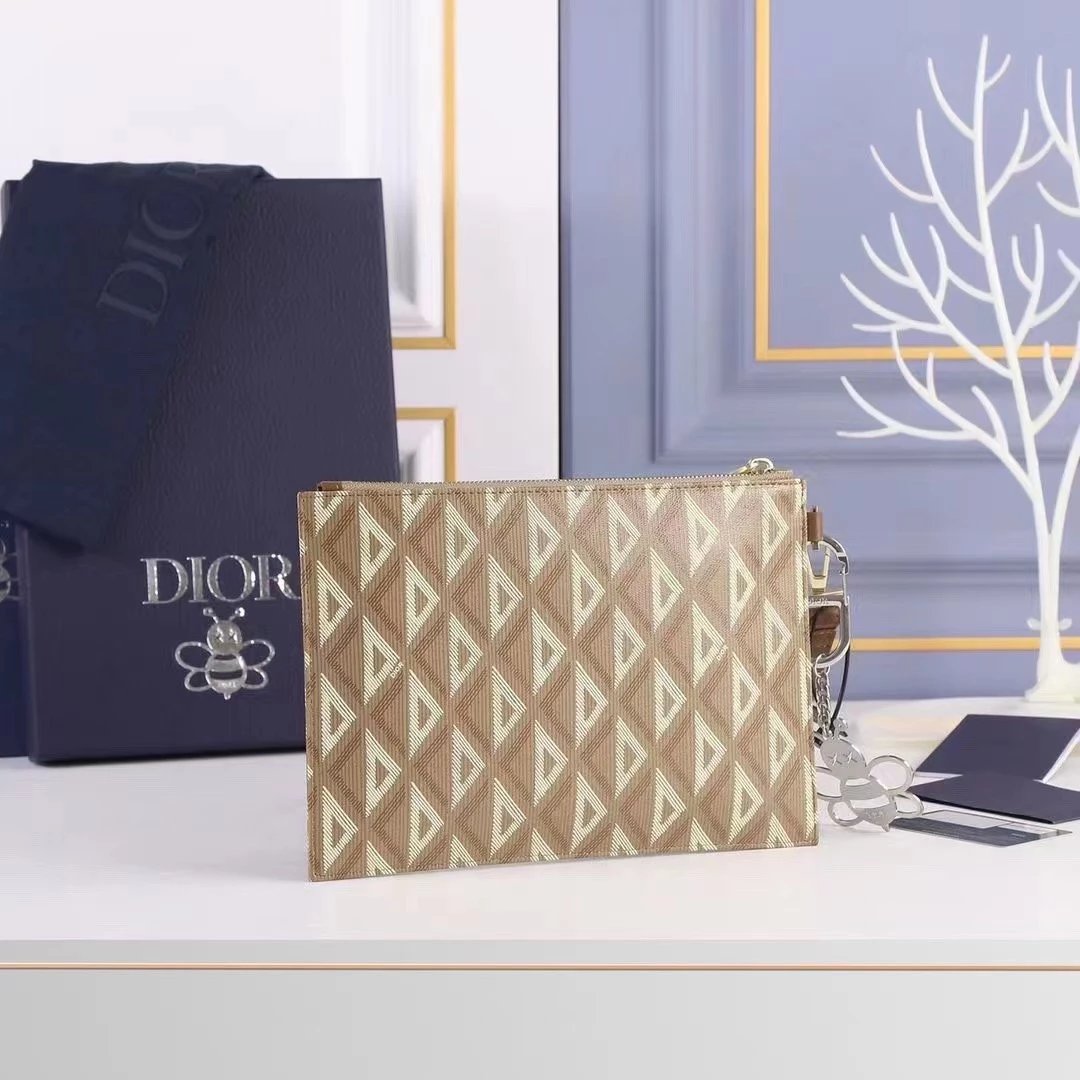 Dior Caro Clutch Black Quilted Leather Wristlet Clutches - 12