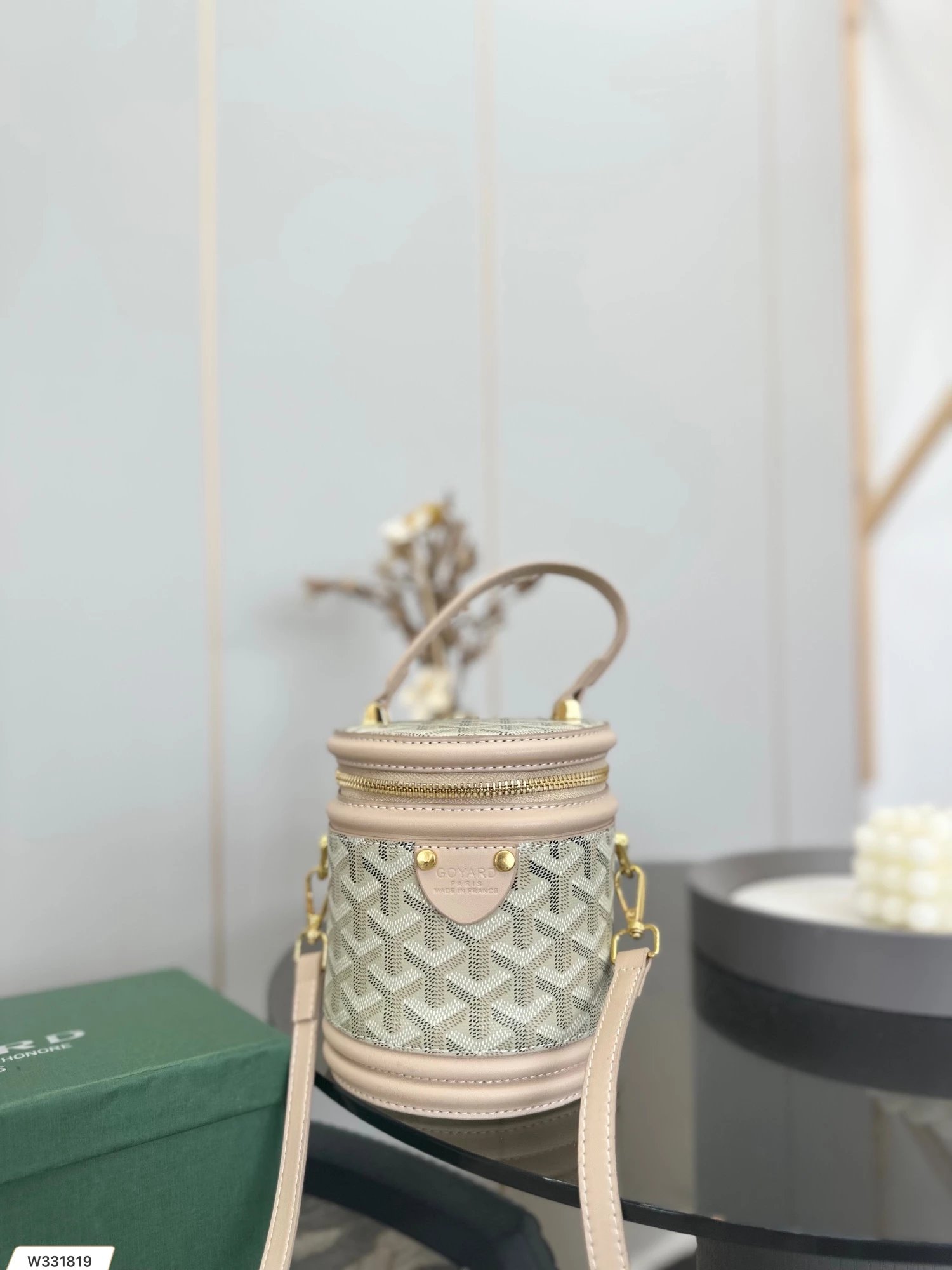 Goyard Saint-Louis Mini Bucket Bag Black and Gray Monogram Canvas Handbag - 6