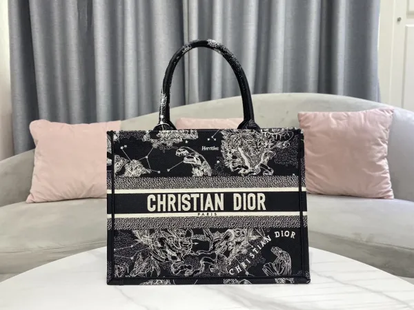Dior Book Tote René Moutard Floral Print White Handbag Tote Bag - 12