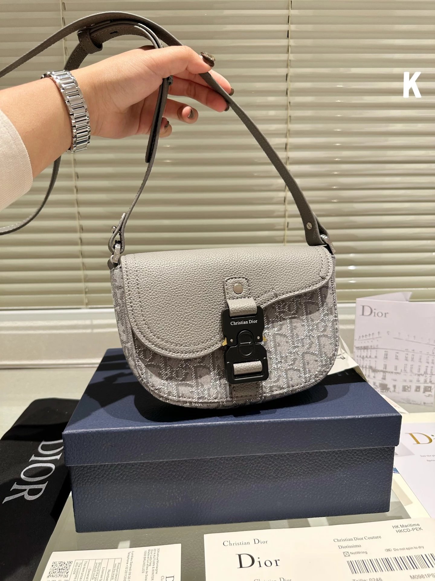 Dior Saddle Bag Oblique Print Multicolor Crossbody Bag - 12