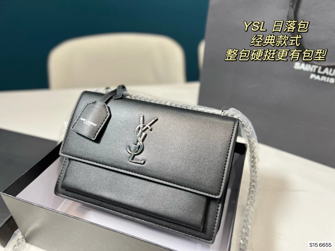 Saint Laurent YSL Chain Bag Deep Gray Fabric - 7