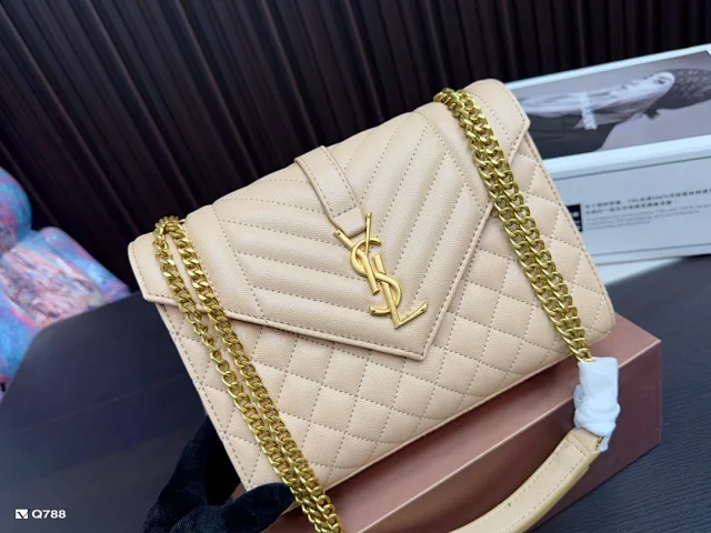 Saint Laurent Shoulder Bags Quilted chain-strap flap product detail image 6