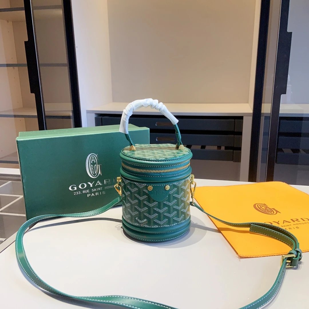 Goyard Saint Louis Mini Bucket Bag Green Canvas - 7
