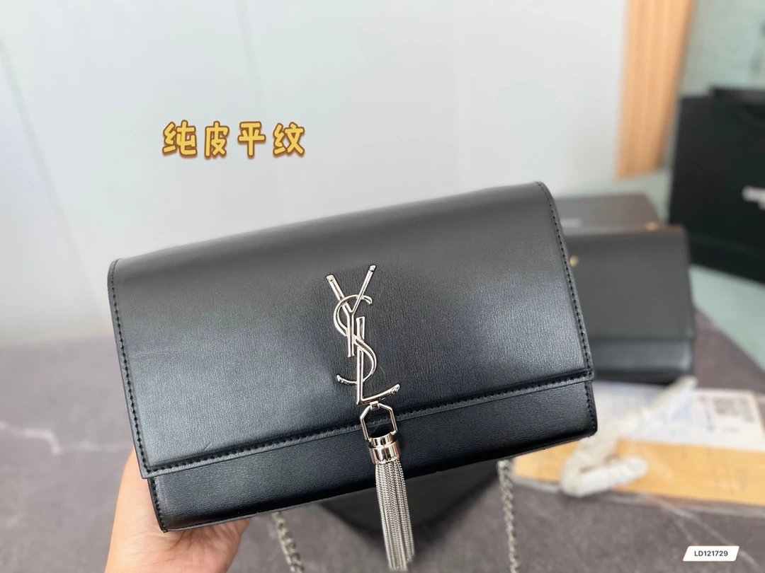 Saint Laurent Monogram Envelope Clutch Pale Yellow Leather Handbag Clutches - 2
