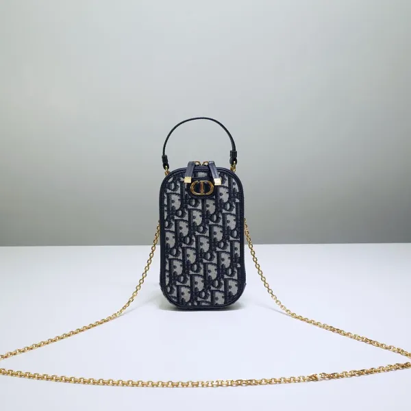 Dior Camera Bag Light Gray Embossed Christian Dior 1947 Crossbody Bag - 11