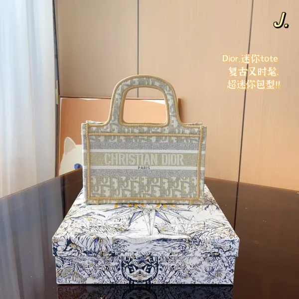 Dior Book Tote Mini Navy Constellation Print Tote Bag - 8