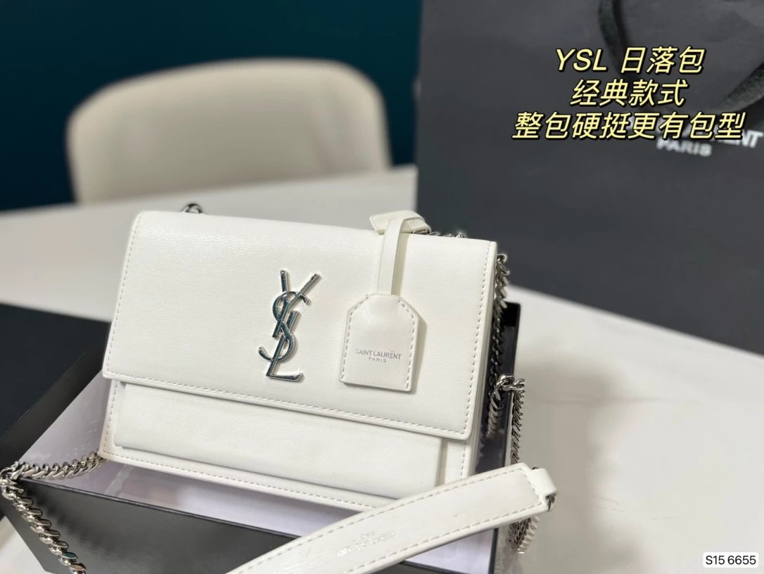 Saint Laurent YSL Chain Bag Deep Gray Fabric - 8