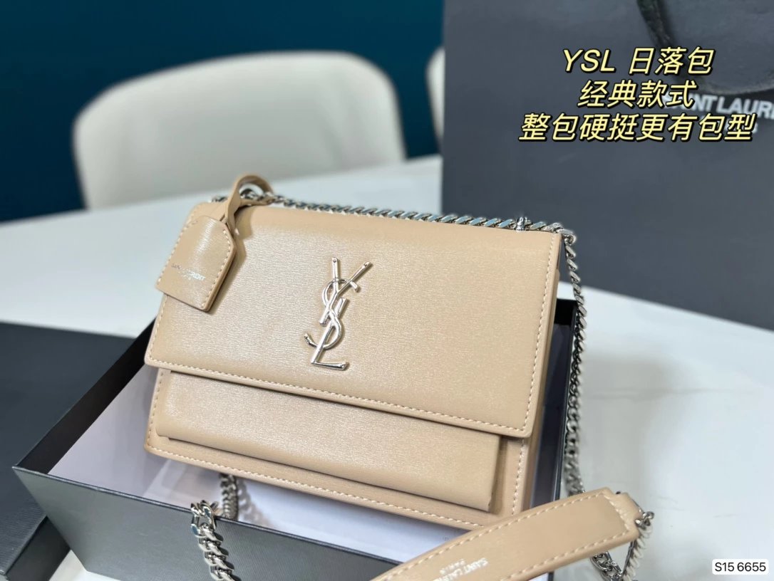 Saint Laurent YSL Chain Bag Deep Gray Fabric - 6
