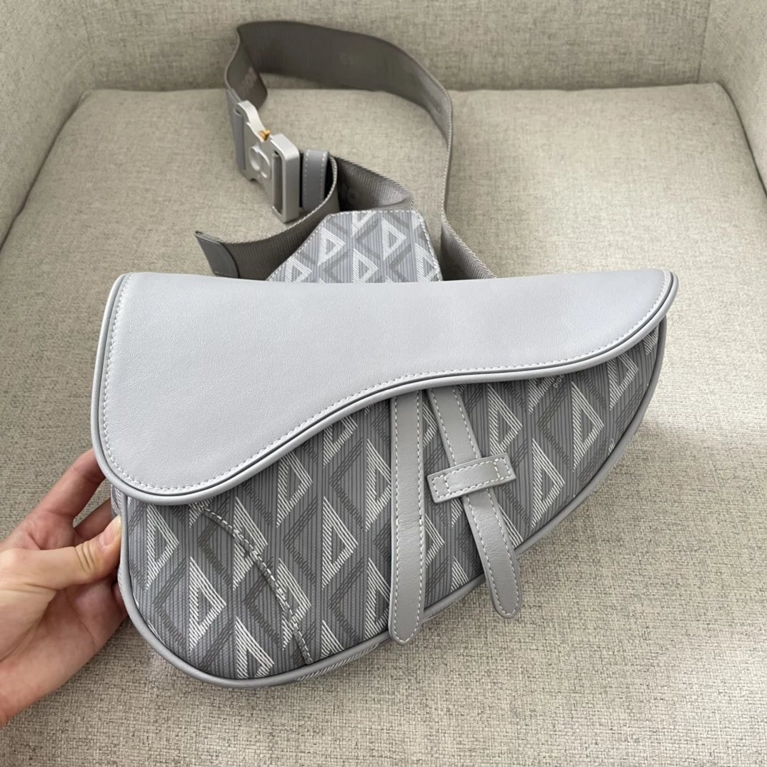 Dior Saddle Bag Mint Green Leather with Oblique Strap Crossbody Bag - 7