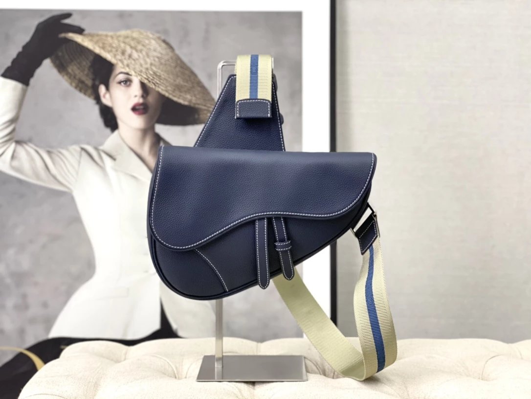 Dior Saddle Bag Black Grained Leather Crossbody Bag - 9