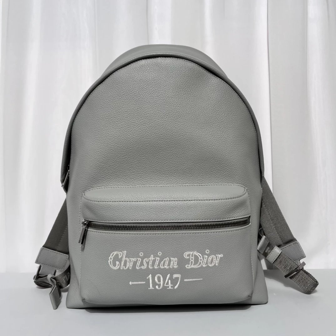 Dior Oblique Monogram Black Leather-Trimmed Backpack - 12