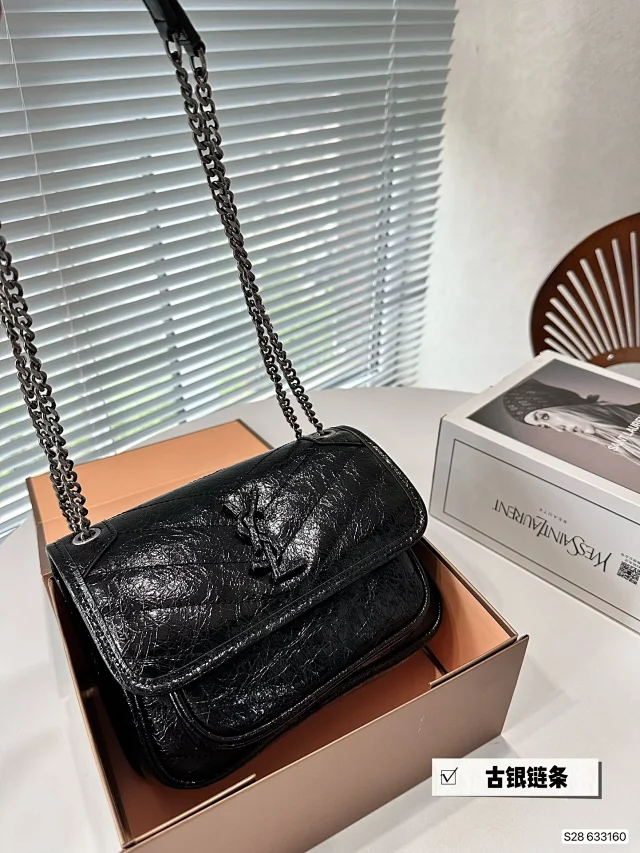 Saint Laurent Crossbody Bags Chain Strap Flap Bag with YSL Monogram product detail image 1
