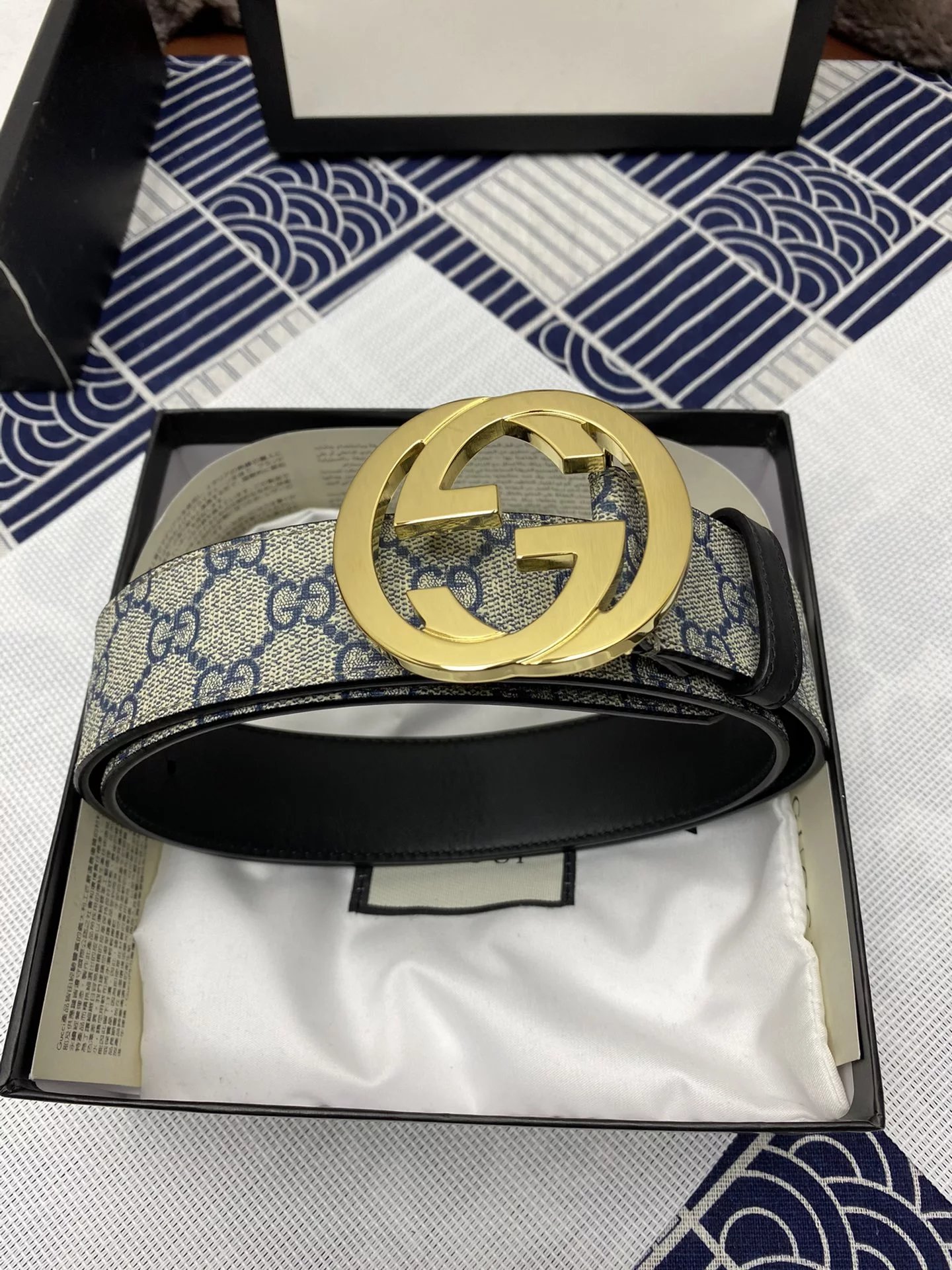 Gucci GG Marmont Leather Belt Black with Green-Red Web Stripe - 3