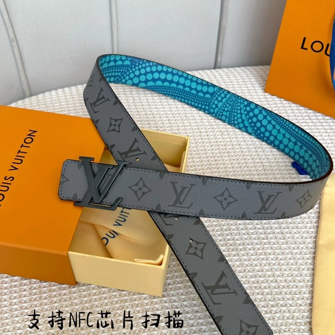 Louis Vuitton LV Initiales Belt Black Crocodile-Embossed Leather Belt - 11