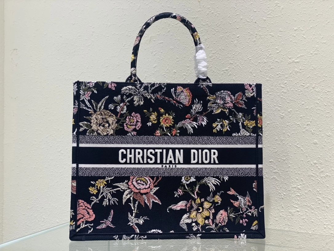 Dior Book Tote Floral Navy Handbag Tote Bag