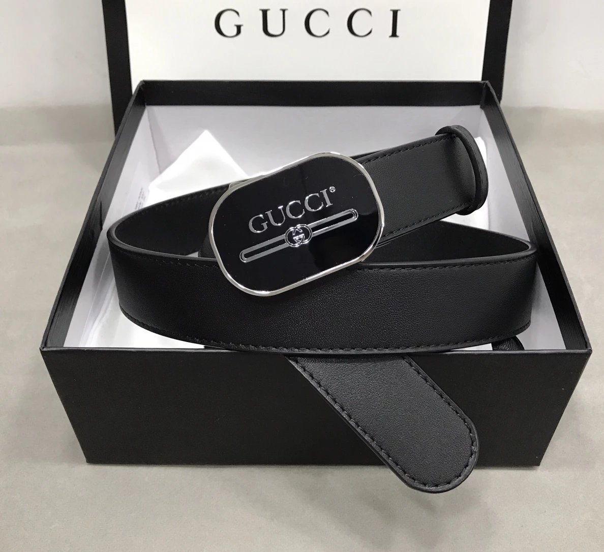 Gucci GG Marmont Double G Buckle Leather Belt Black - 6