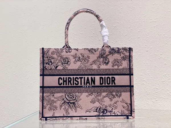 Dior Book Tote René Moutard Floral Print White Handbag Tote Bag - 5