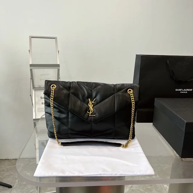 Saint Laurent Crossbody Bags Quilted chain-strap bag with YSL monogram product detail image 13