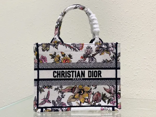 Dior Book Tote René Moutard Floral Print White Handbag Tote Bag - 2