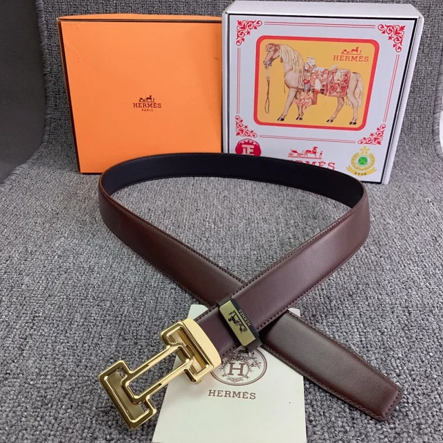 Hermès Belts Logo Buckle Leather Belt product detail image 4