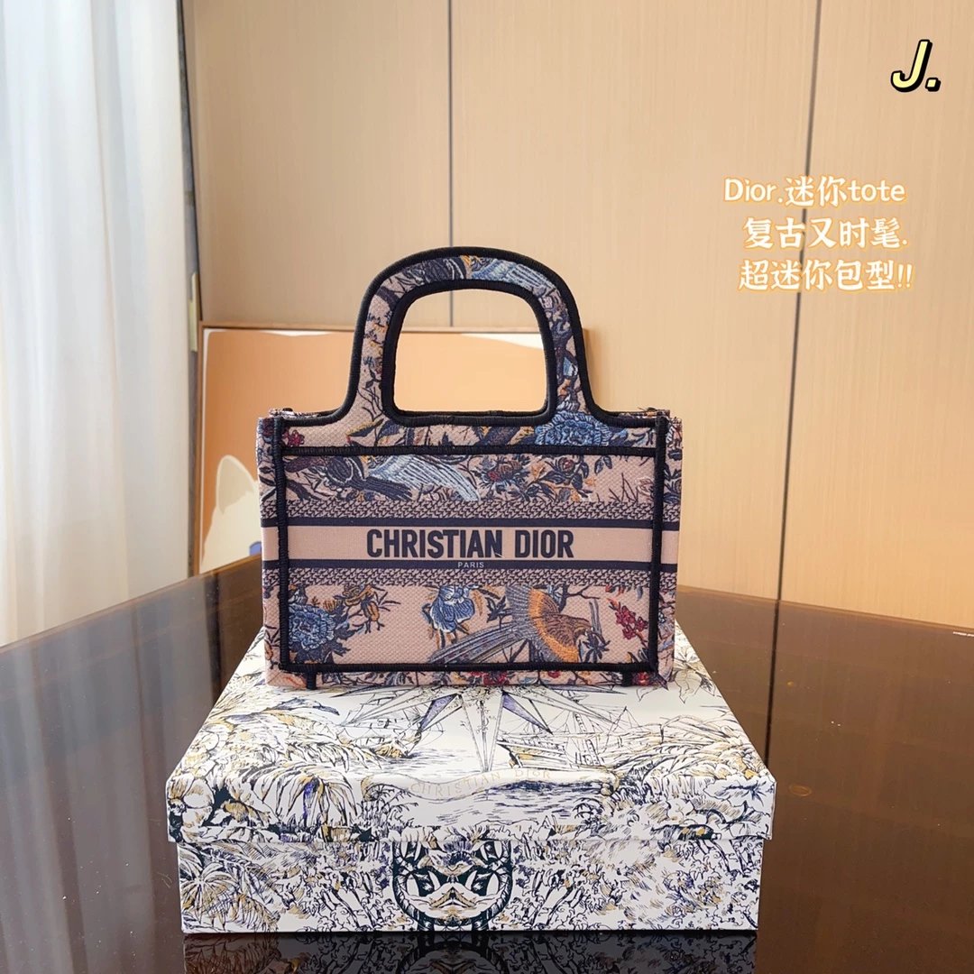 Dior Book Tote Mini Blue Toile de Jouy Handbag Tote Bag - 4