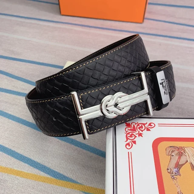 Hermès Belts Leather belt with H buckle product detail image 9