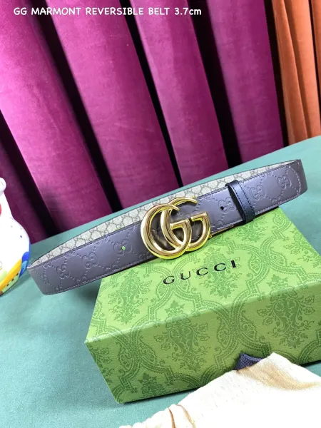 Gucci GG Marmont Belt Black Monogram Canvas Belt - 11